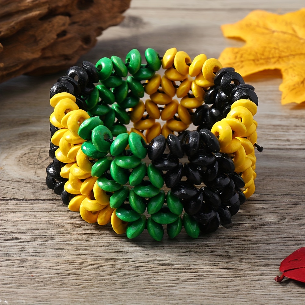 1pc Personalized Retro Round Wooden Bead Temperament All-match Bracelet Fashionable And Versatile, Perfect Gift, Suitable For Wearing In Places Such As Travel