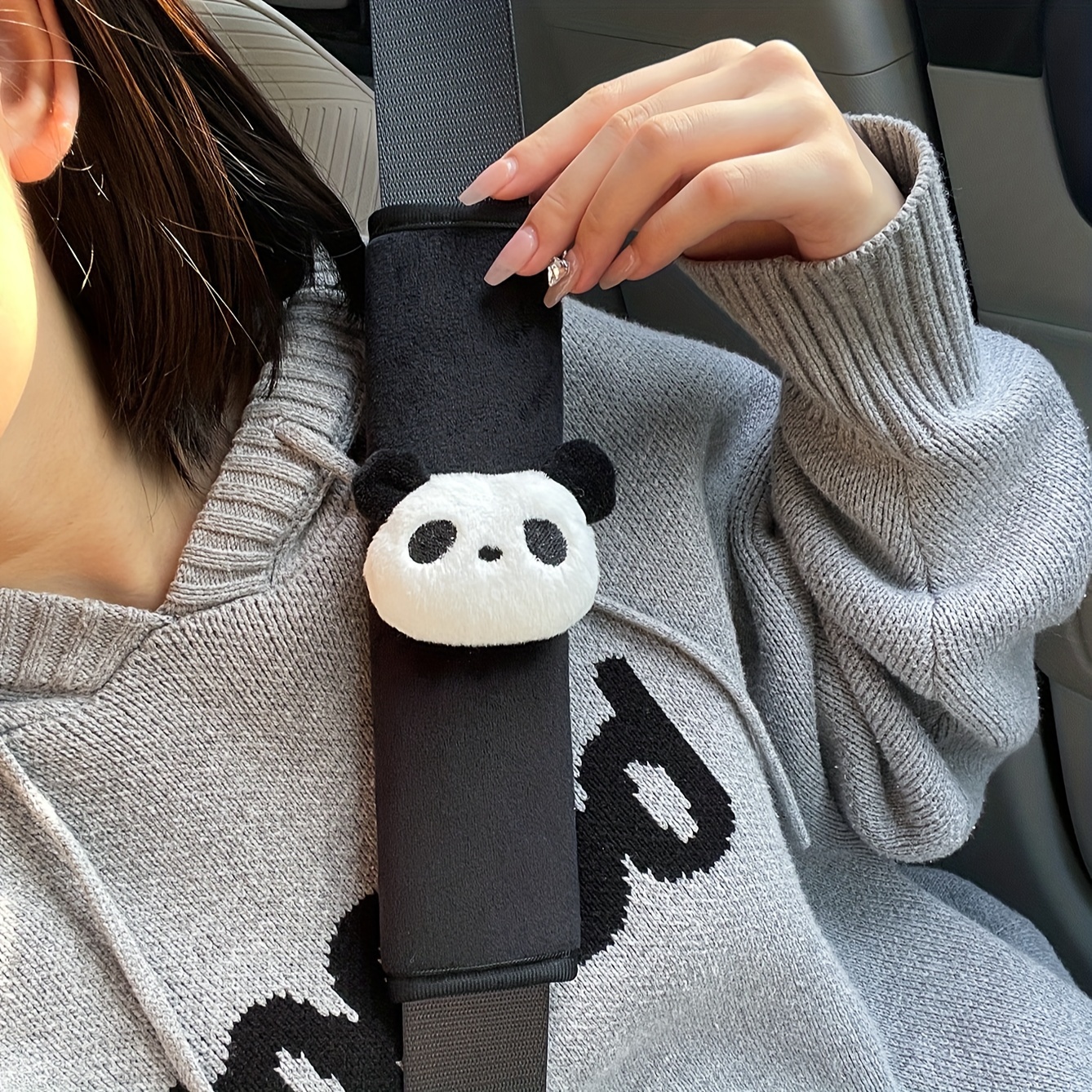 

1pc Car Seat Belt Shoulder Pad Creative Cute Panda Decoration Car Interior Seat Belt Shoulder Anti-leakage Protection Cover