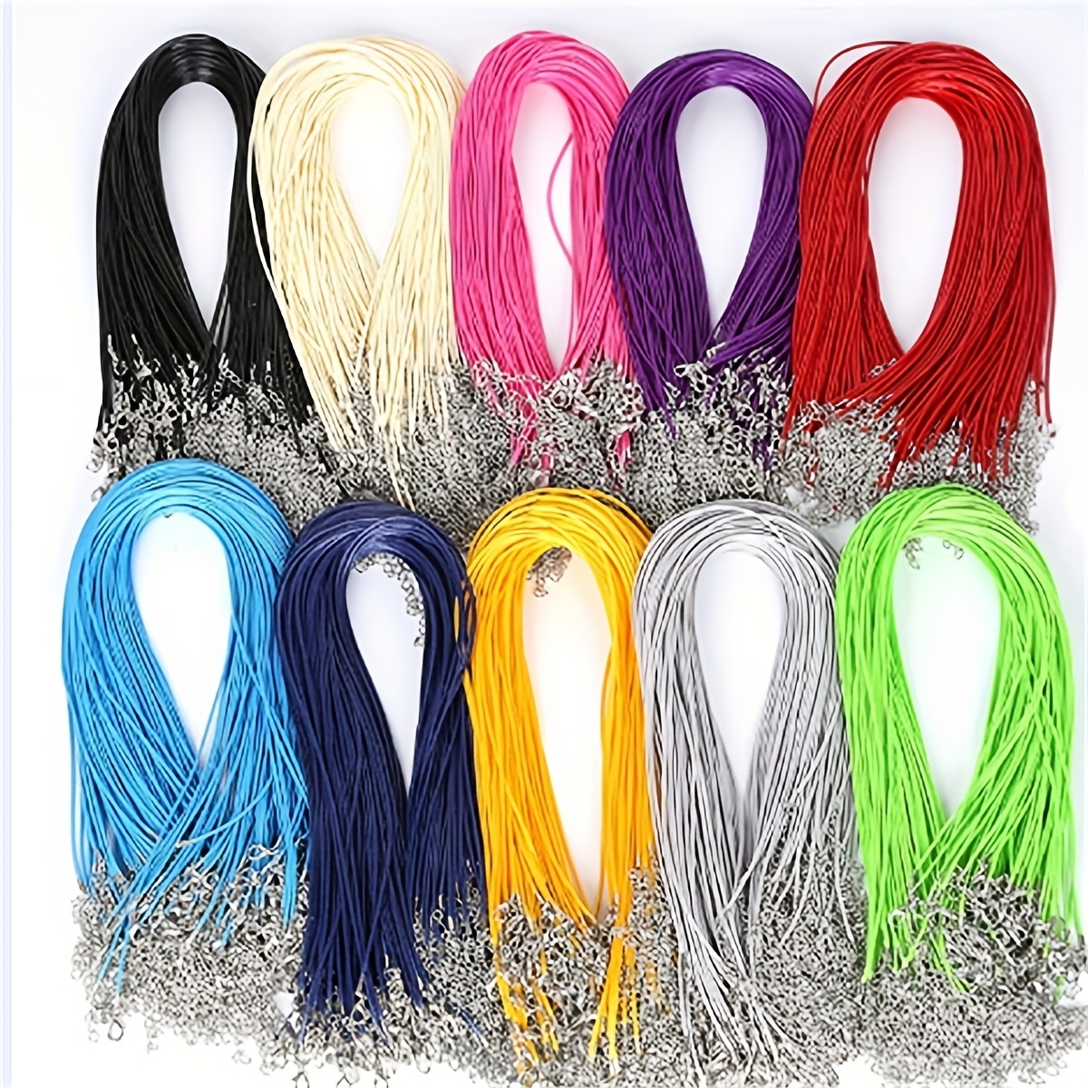 Pu Leather Adjustable Braided Rope Bulk Necklaces Lobster - Temu