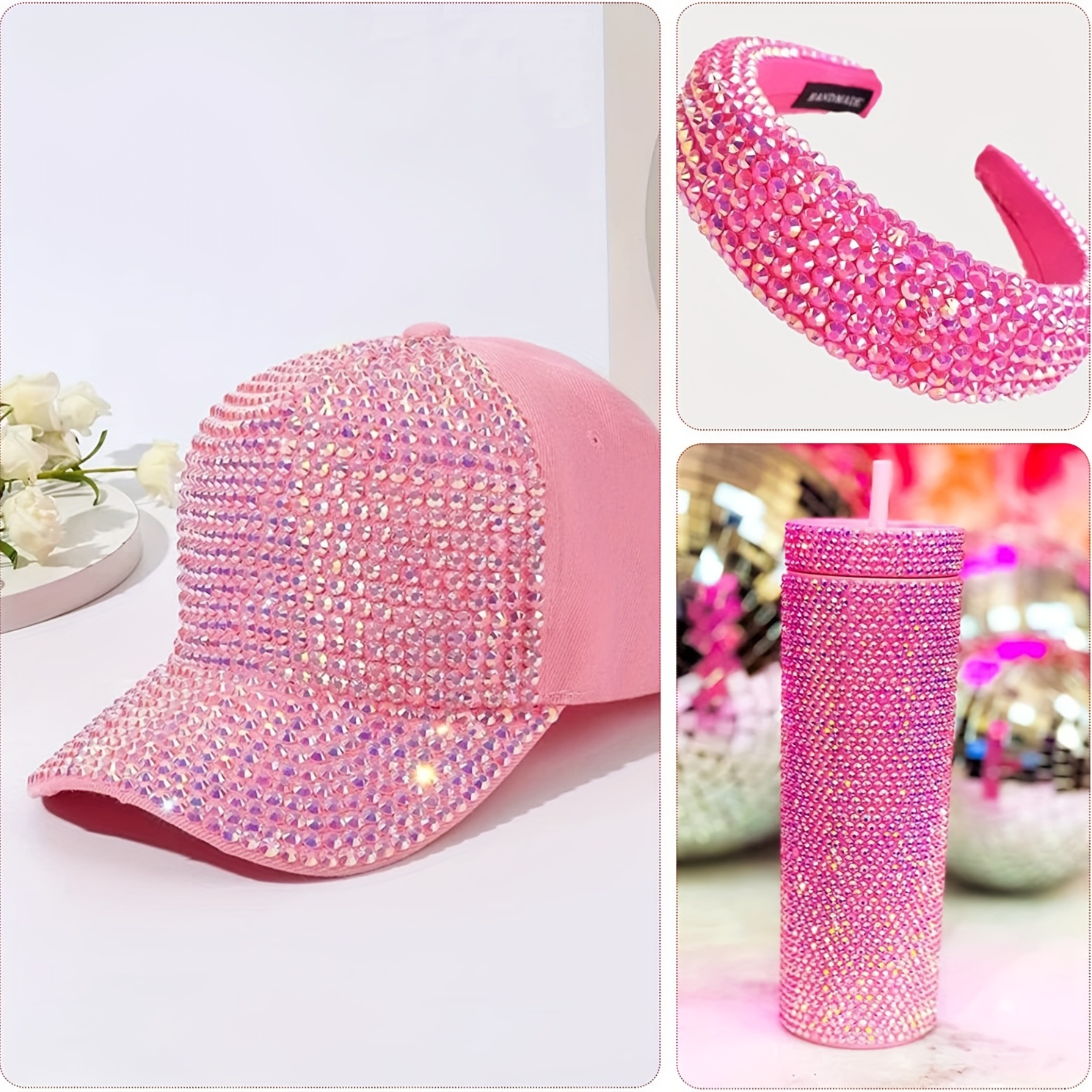 2000pcs Pink AB Resin Flat Bottom Rhinestones
