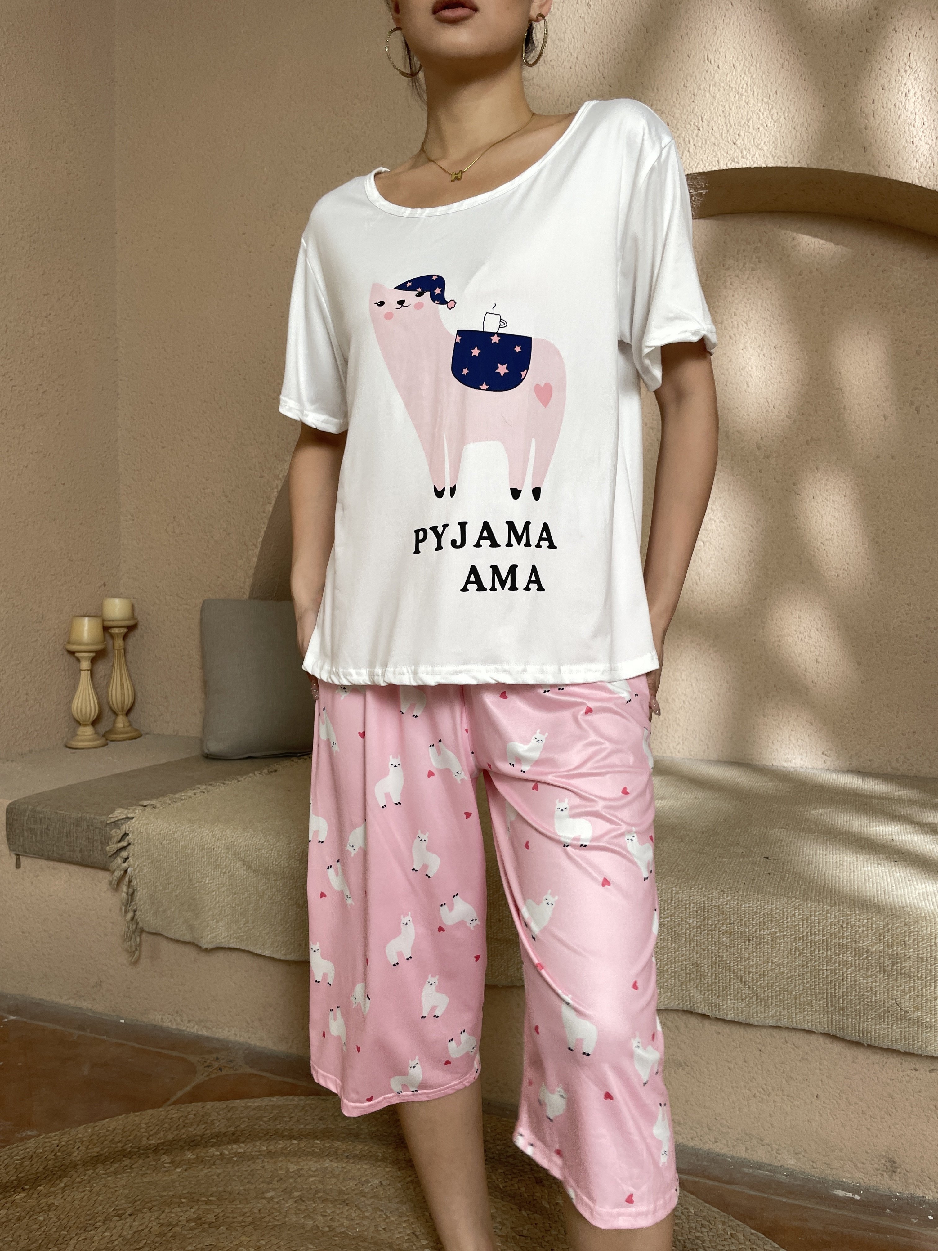 Women Capri Pajamas Set - Temu