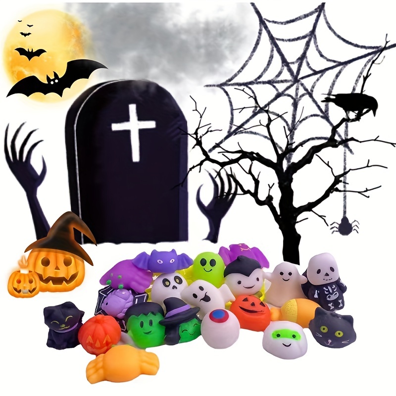 Bulk 50 Pc. Halloween Character Bat Ghost Skeleton Monster Stuffed Toy  Assortment