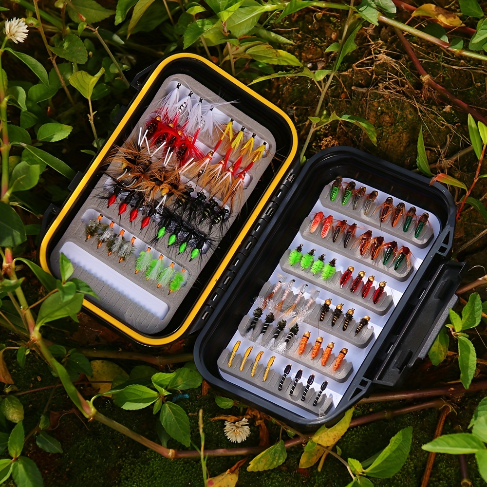 88pcs Premium Trout Fishing * - Dry, Wet, Scud, Nymph, Midge Larvae -  Complete Set with Fly Box and Accessories