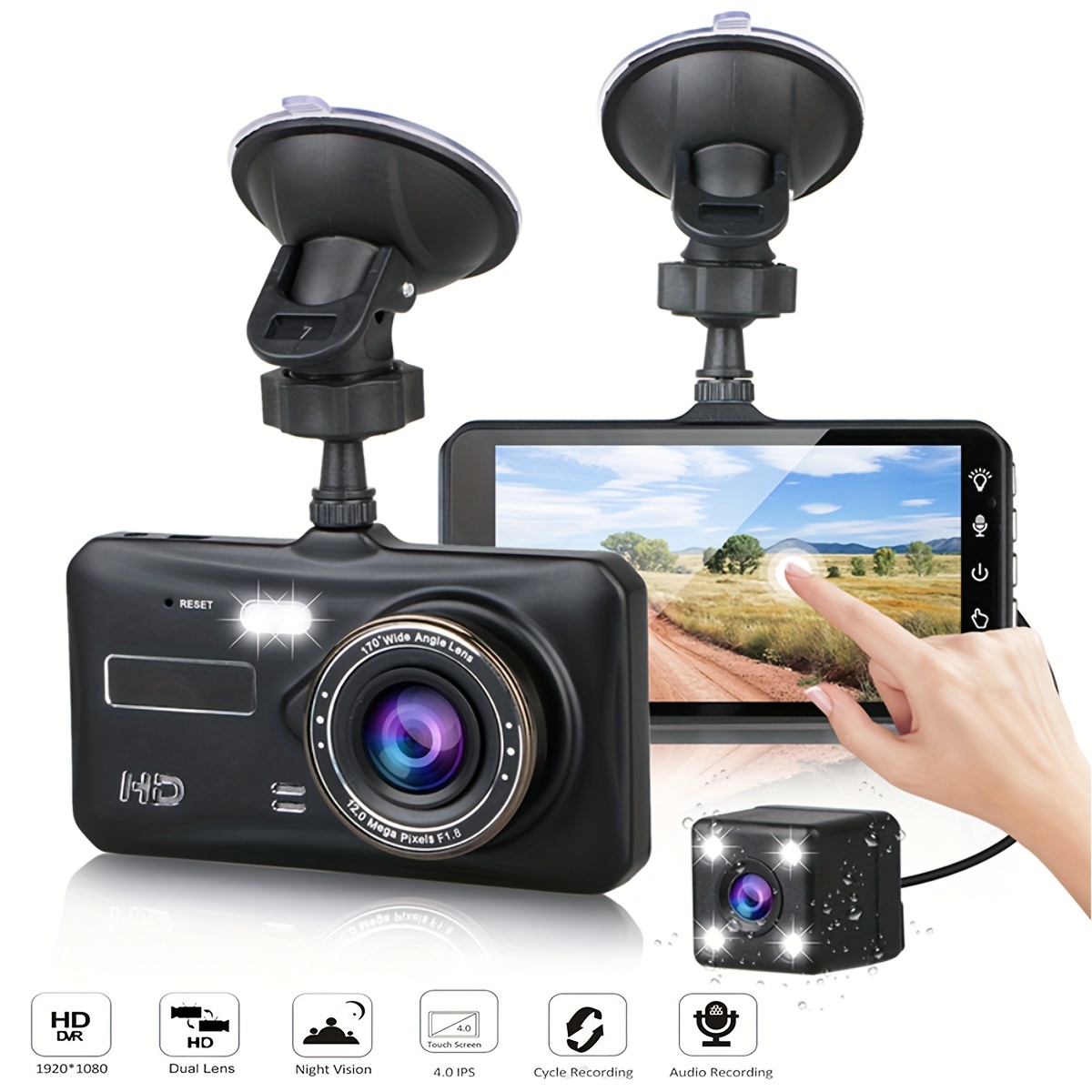 Dash Cam for Cars, 1080P Full HD DVR Car Driving Recorder 3.0 Inch