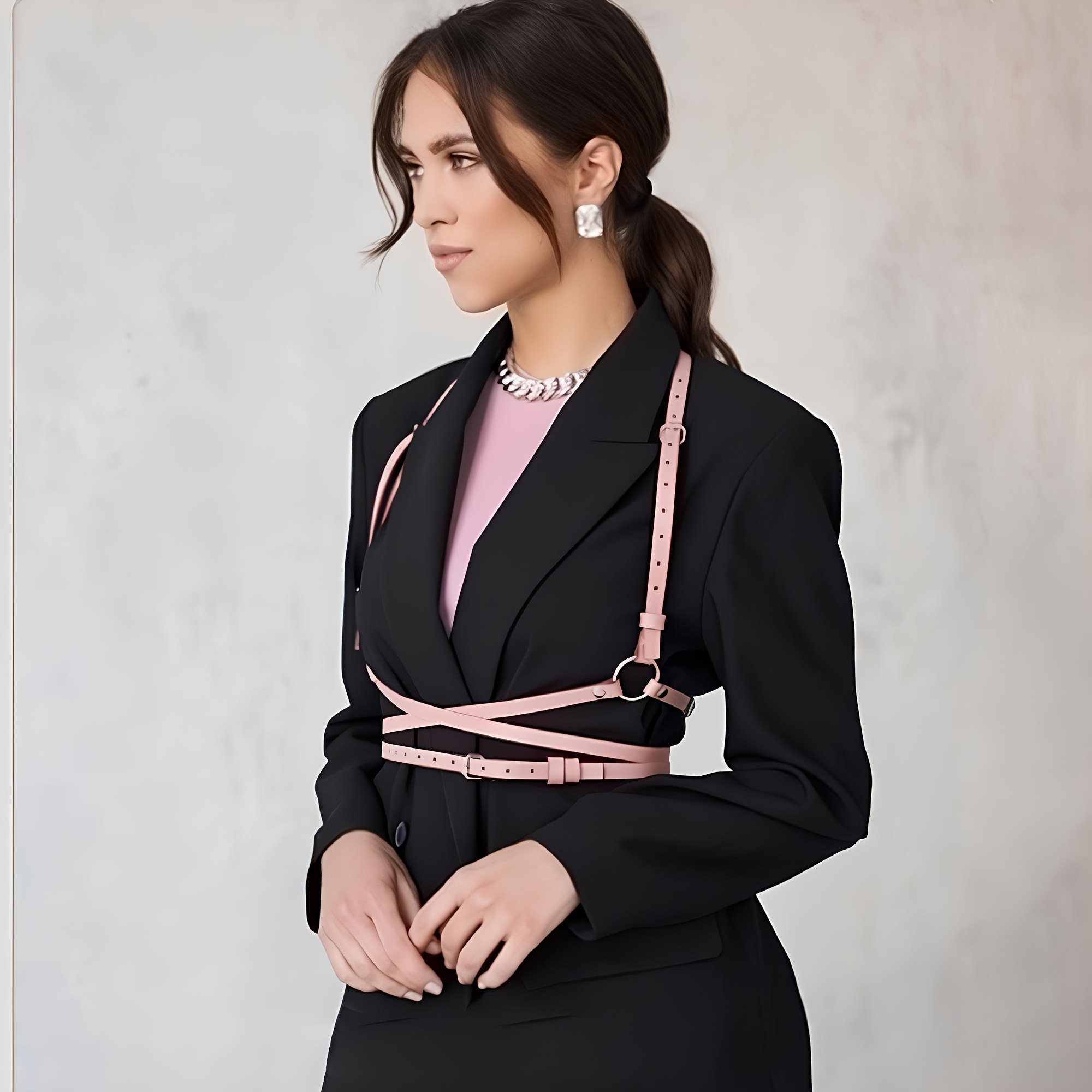 Faux Leather Harness Waist Belt For Women Harness Belt Suspenders Gothic Belt  Body Corset Accessories