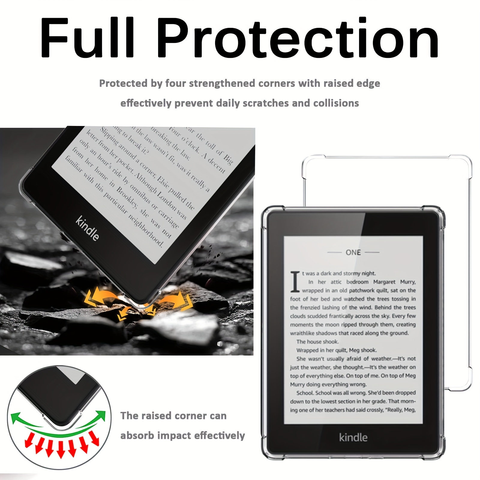 6.8 Clear Case Screen Protector for All New Kindle Paperwhite (11th  Generation 2021) and  Paperwhite Signature Edition, Soft Transparent  Cover