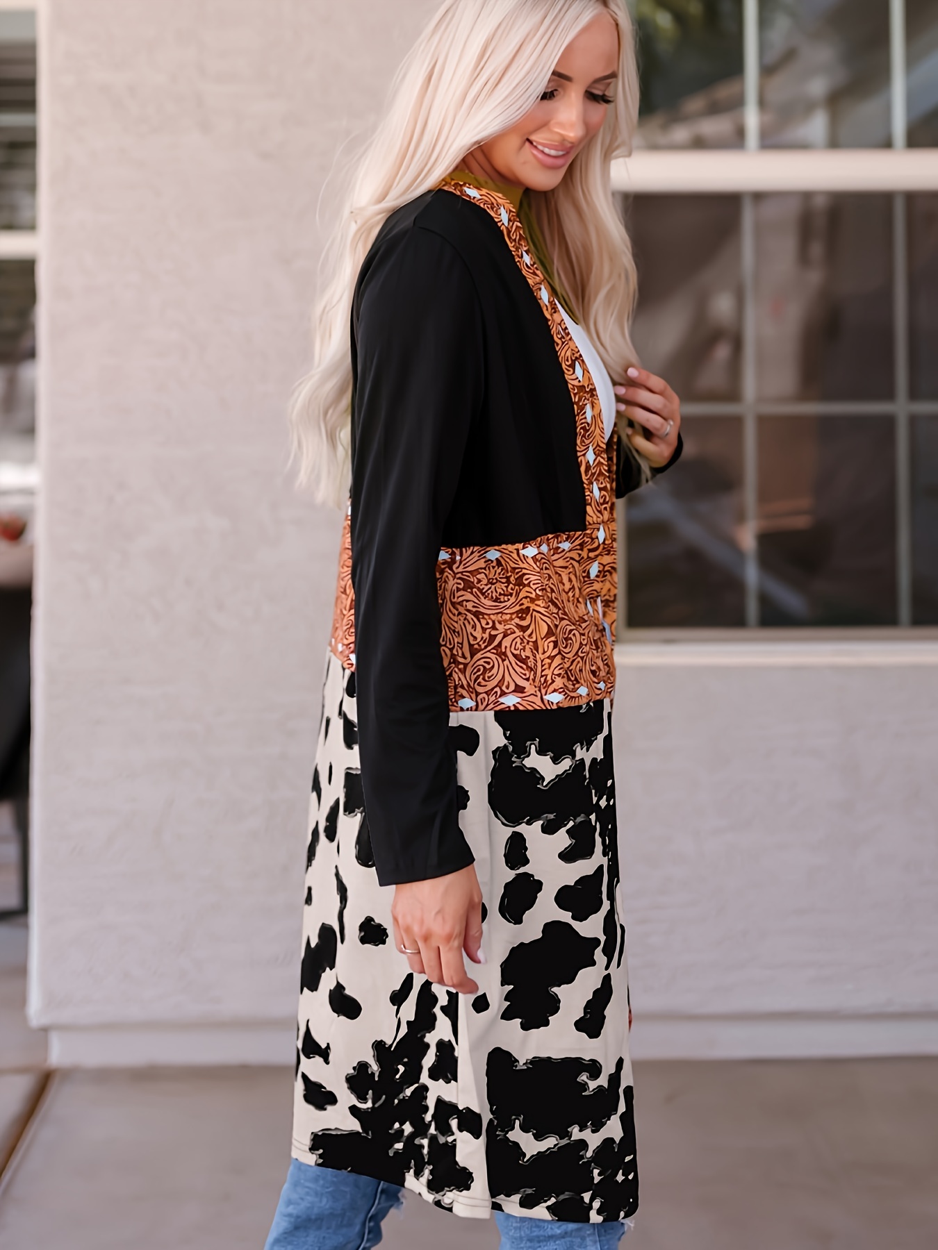 Cow hot sale print cardigan