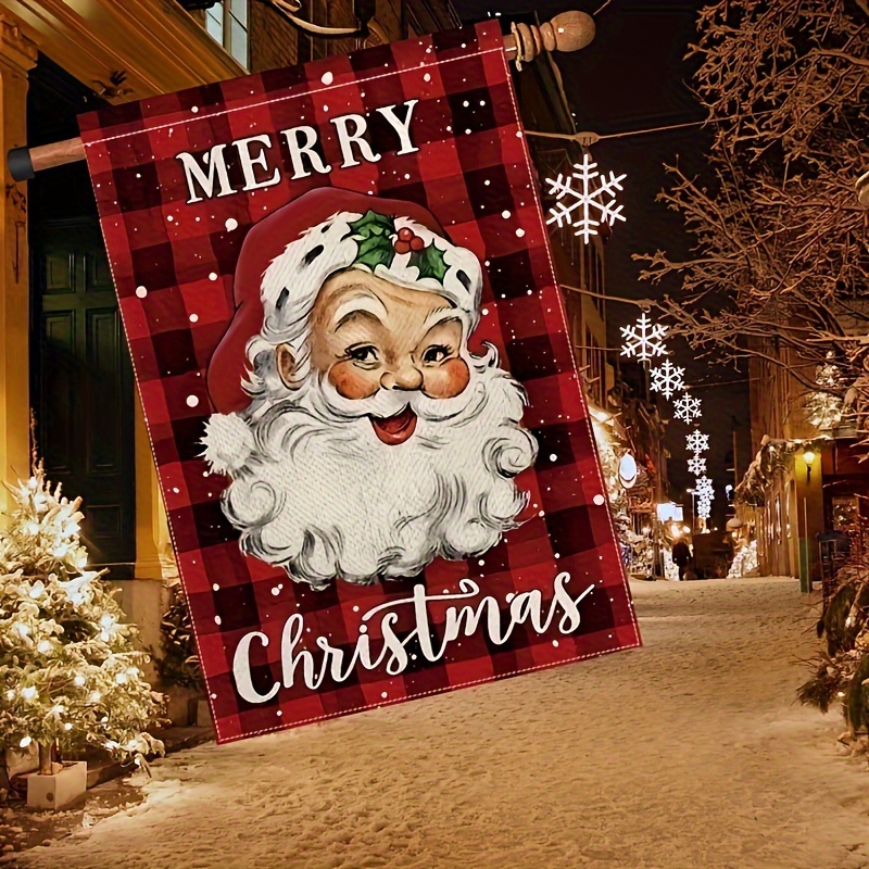 Xmas Decor Garden Flag Merry Christmas Christmas - Temu