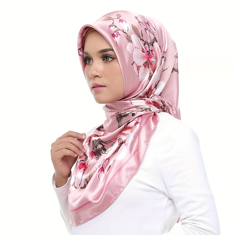 Luxury Print Silk Square Scarf Women Leopard Soft Satin Bag Ribbon Hairband  Kerchief Neckerchief Hijab Female Headband Foulard