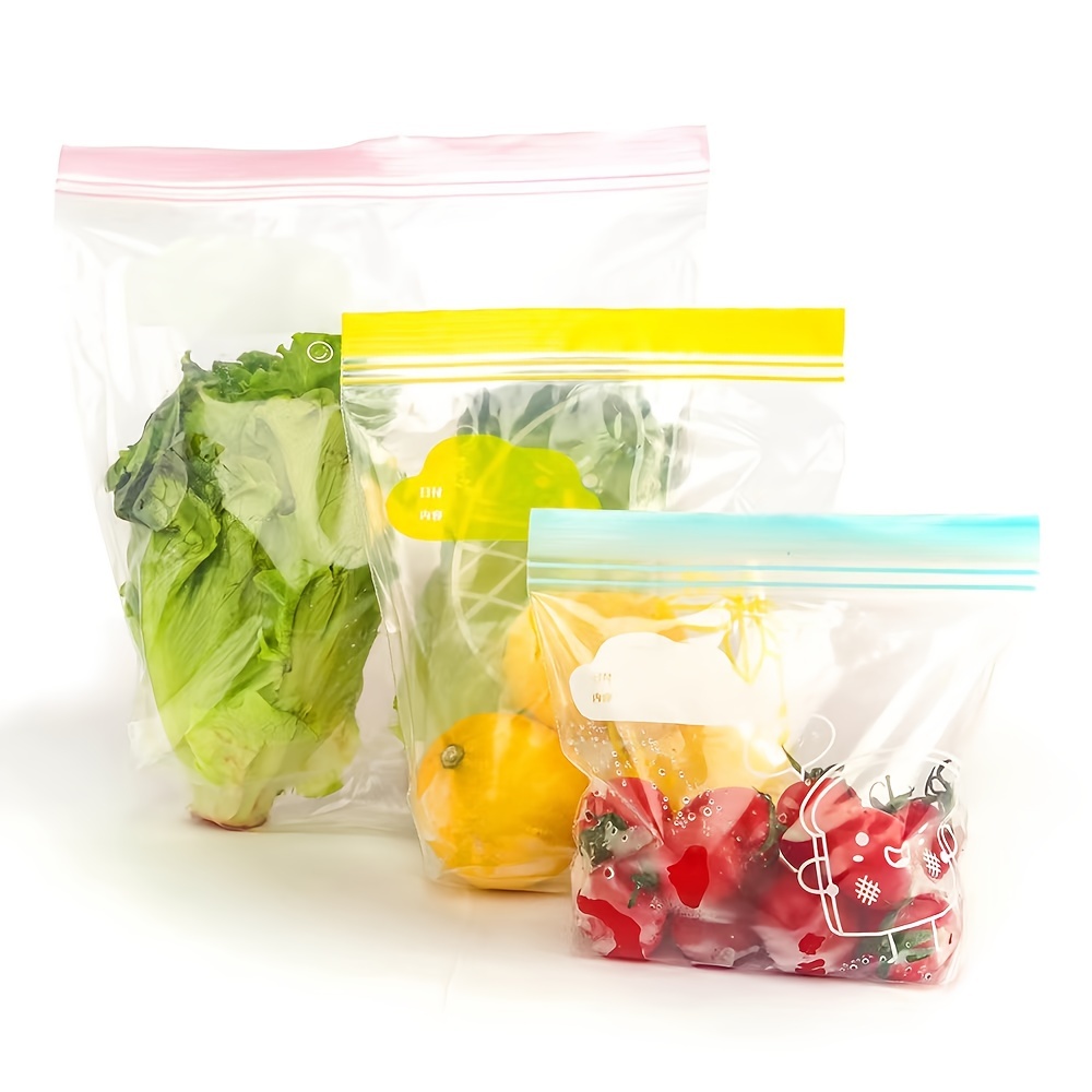 Reusable Food Storage Bags, Double Rib Fresh-keeping Bags, Fruit And  Vegetable Freezer Bags, Thickened Sealed Bags, Refrigerator Sub-packaging  Dense Bags, Extractable Food Bags, Kitchen Supplies - Temu