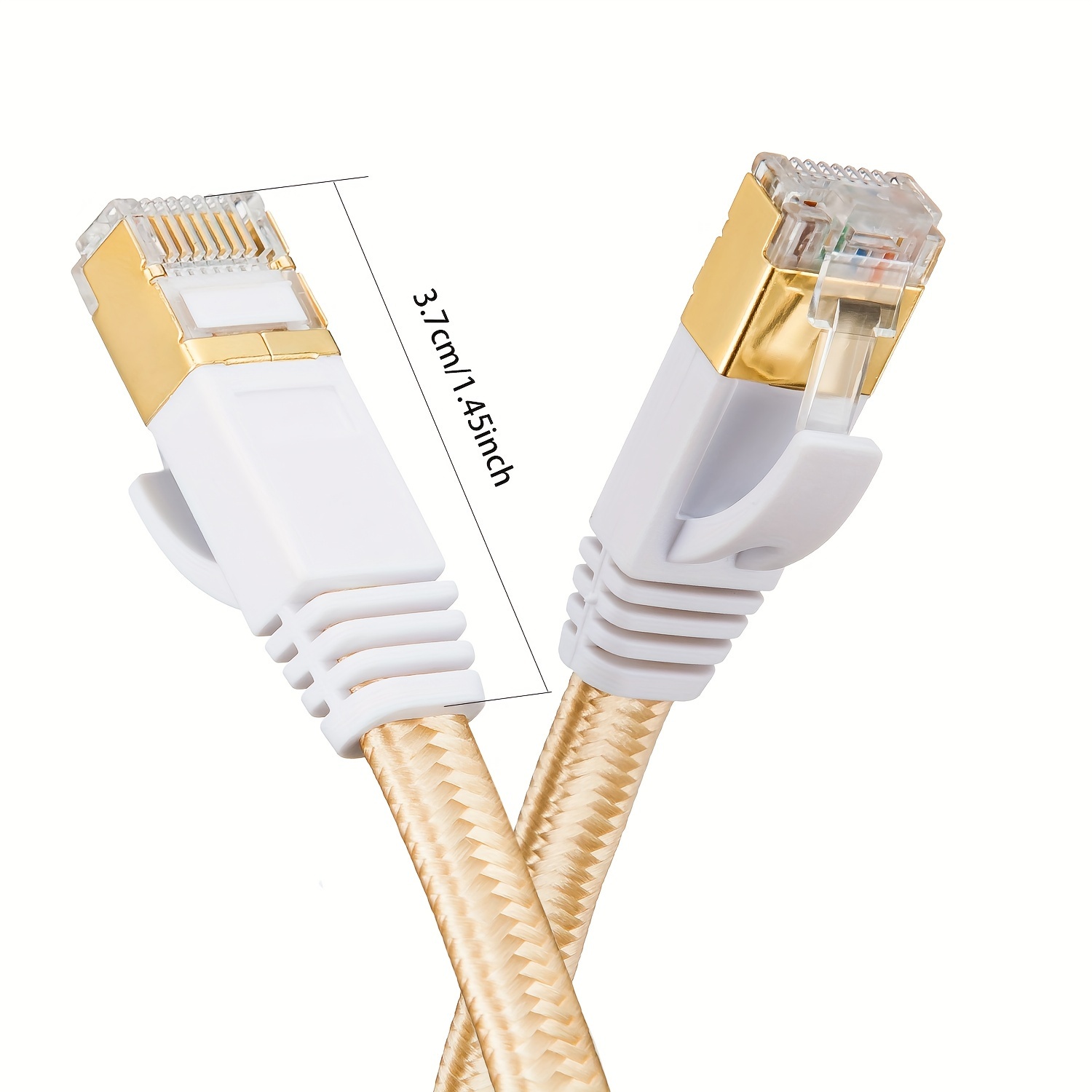 Cable Ethernet Cat 7 de 1.5 pies, con un diseño plano que ahorra espacio,  cable de conexión de Internet y red LAN de alta velocidad, conectores RJ45