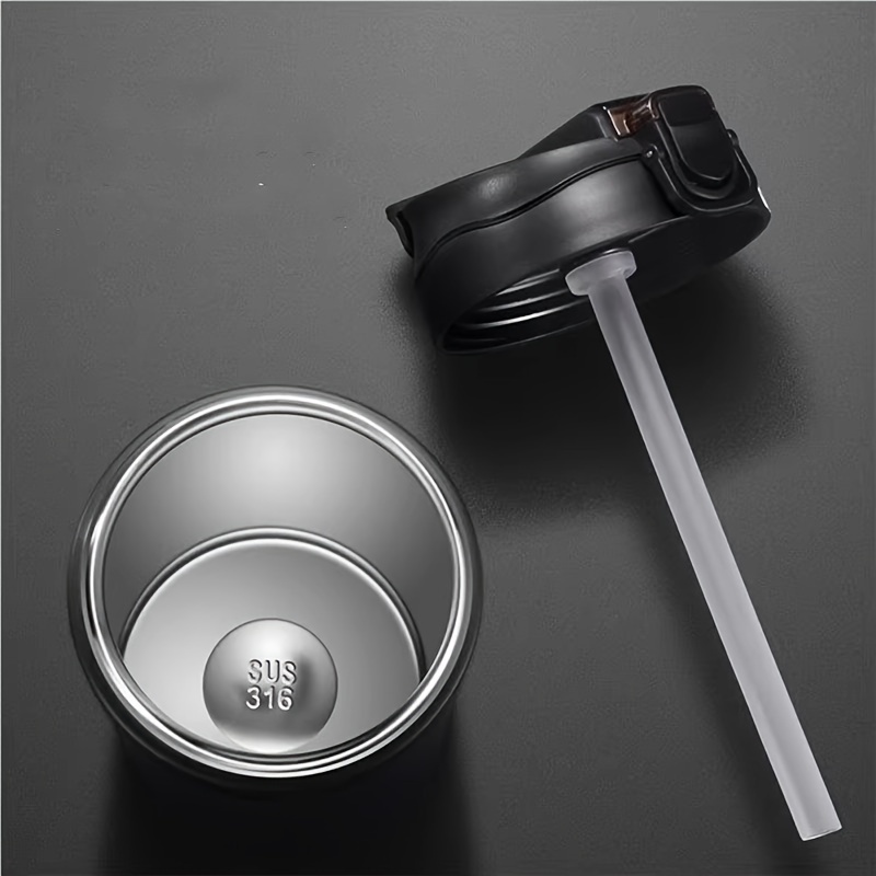 1pc 600ml large stainless steel travel mug portable car vacuum flask sport coffee tumbler details 3