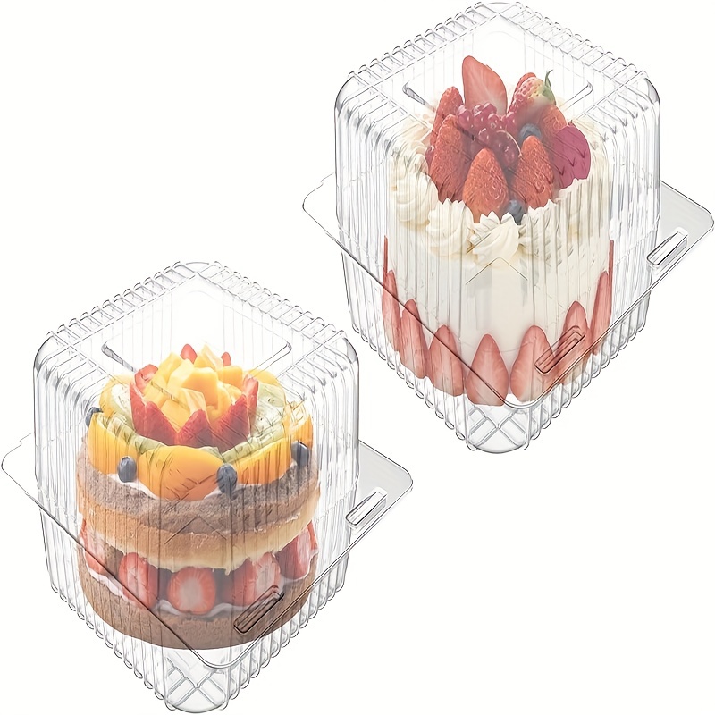  70 Clear Plastic Containers, 8 X 8 X 3 Hinged Lid Togo  Containers for Food  Clamshell Food Containers for Strawberry Boxes,  Bakery Supplies, Cake, Cookie, Dessert, Salad Containers, Treat Boxes