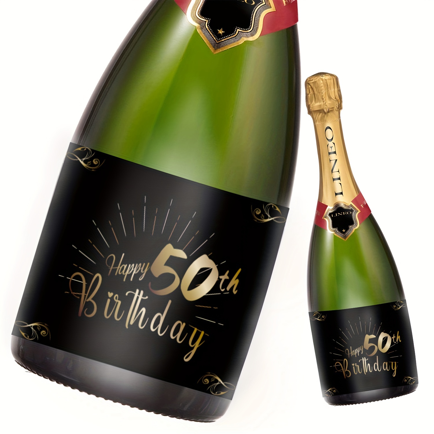 50th Happy Birthday Bottle Labels Labels Champagne Wine - Temu