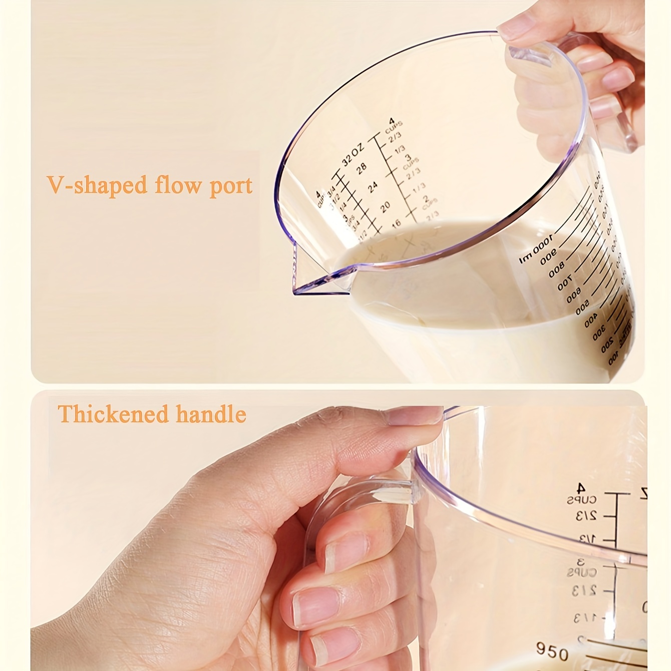 High Temperature Resistant Glass Measuring Cup With Scale Home Kitchen  Baking Tools Large Capacity Transparent Milk Tea Mug