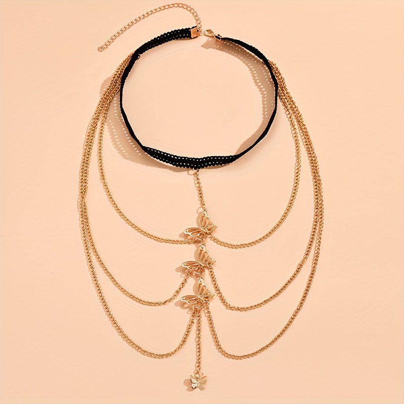 Creative Elastic Layer Chain Butterfly Leg Chain