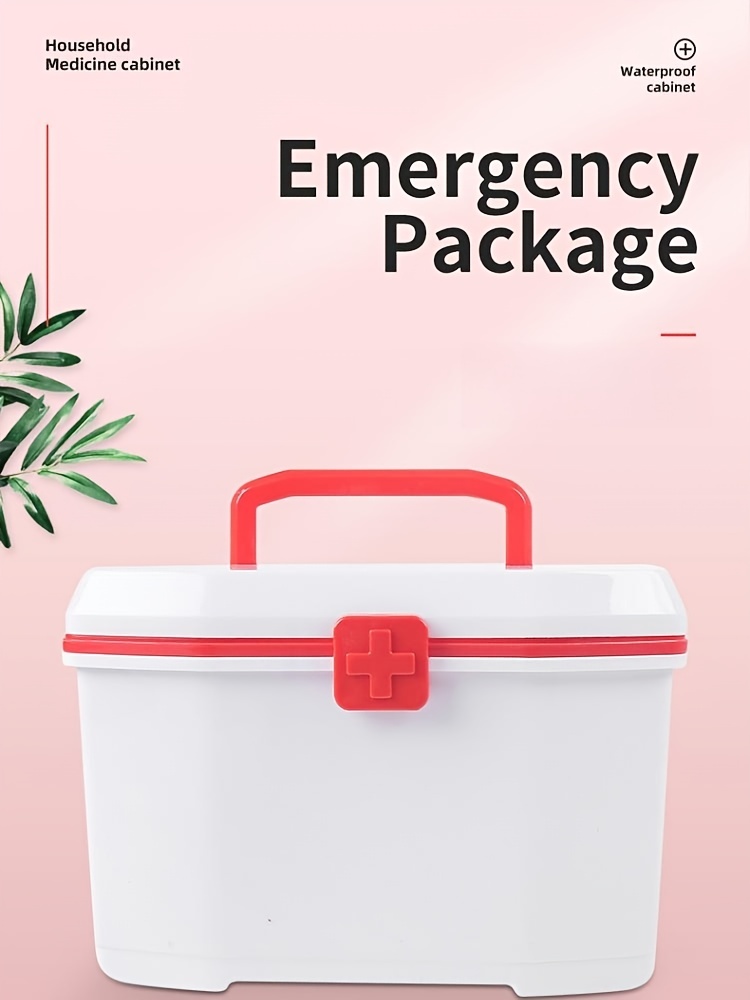PENGKE Caja de medicamentos con asa portátil, caja de primeros auxilios,  caja de almacenamiento de medicamentos para uso familiar, kit de  medicamentos