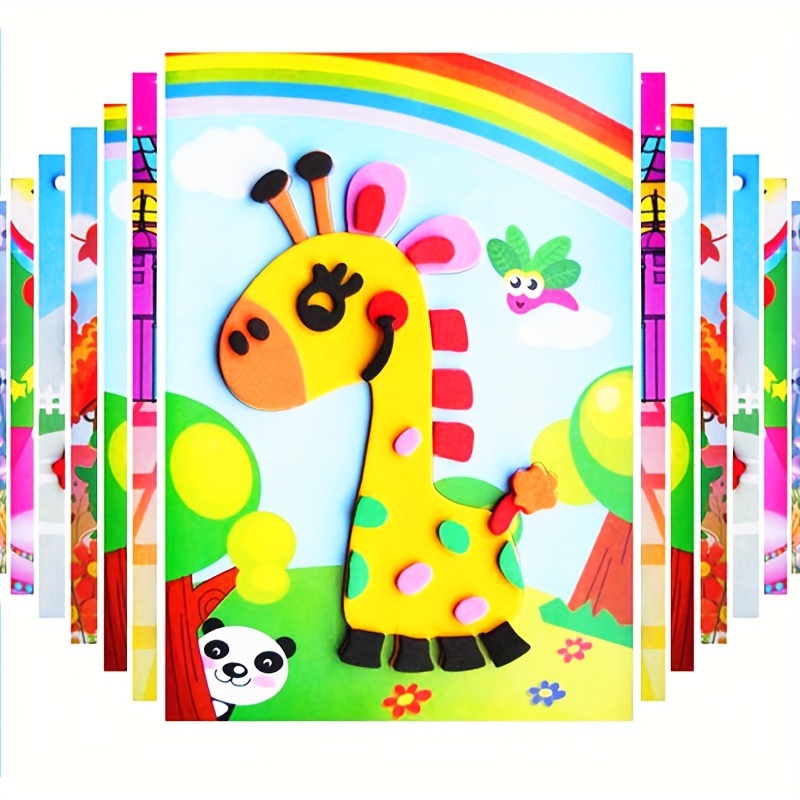 12pcs Set 3d Eva Foam Stickers Niños Diy Cartoon Animal - Temu Mexico