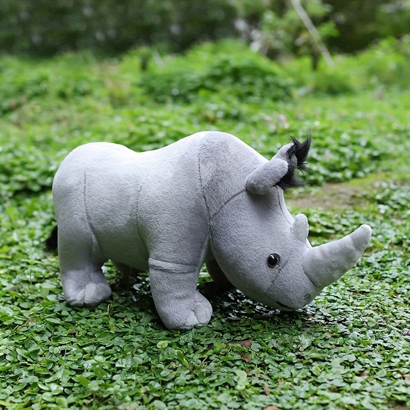 Rhino Plush Realistic Rhino Stuffed Animal Lifelike Standing Temu