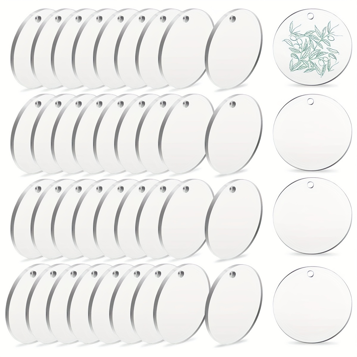 30mm Acrylic Clear Rounds, Acrylic Circles, Blanks