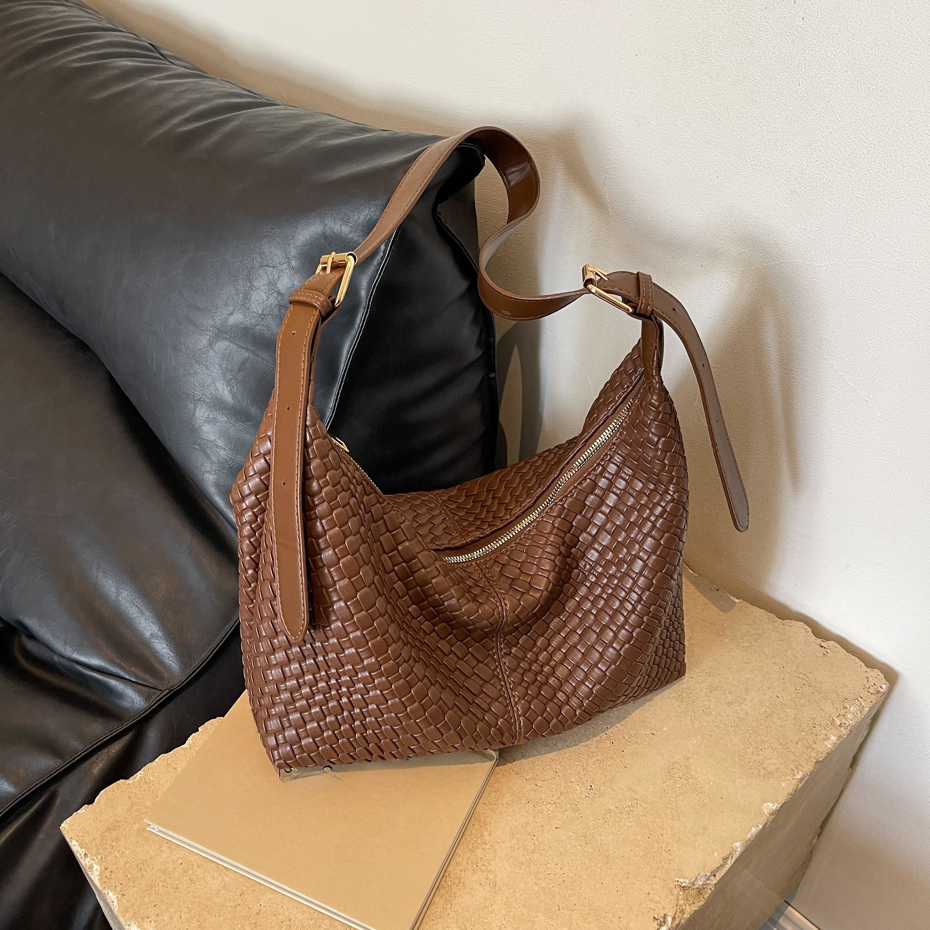 1pc Geometric Pattern Gold Pu Waist Bag Portable Crossbody Bag