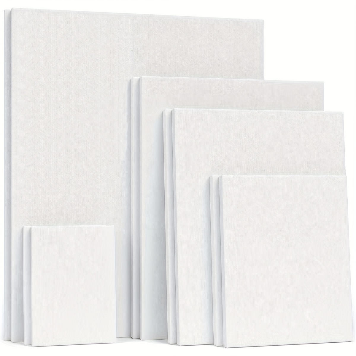PHOENIX Professional Stretched Canvas for Painting - 11x14 Inch/6 Pack 3/4  Inch Profile, 100% Cotton 12 Oz. Heavy Duty Gesso Triple Primed White Blank