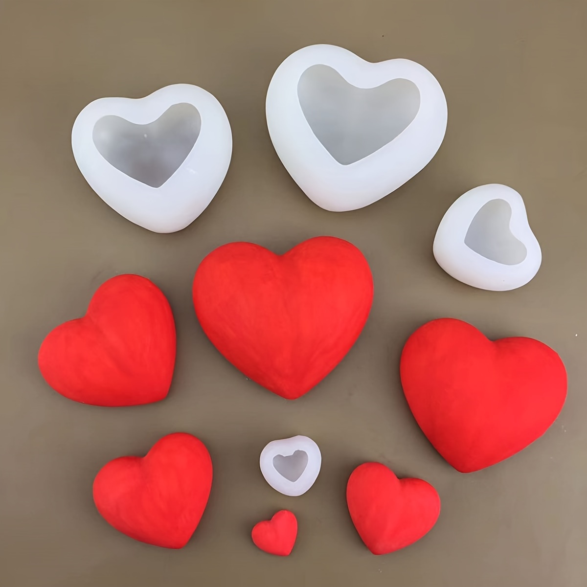

2pcs, Love Heart Shaped Fondant Molds, 3d Silicone Mold, Candy Molds, Craft Molds, For Diy Cake Decorating Tool, Baking Tools, Kitchen Accessories, Valentine's Day Decor