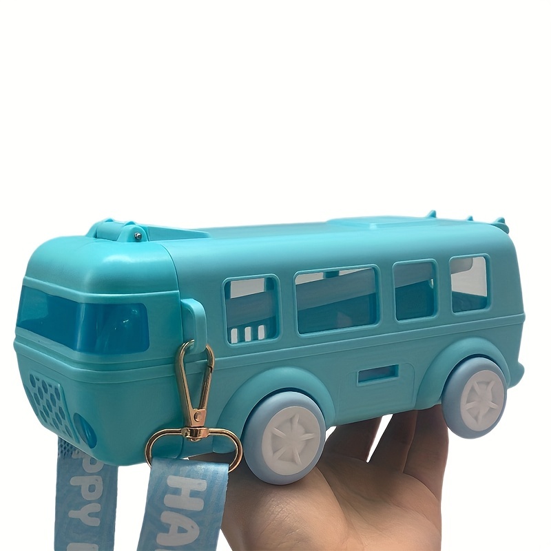 School Bus Shaped Water Bottle With Straw, Anti-fall Kids Car Cup