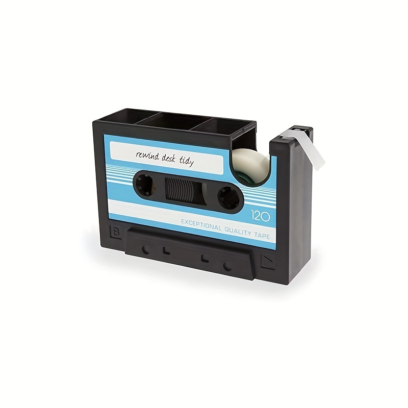 Retro Tape Shape Desktop Pen Holder Cutter Office Stationery