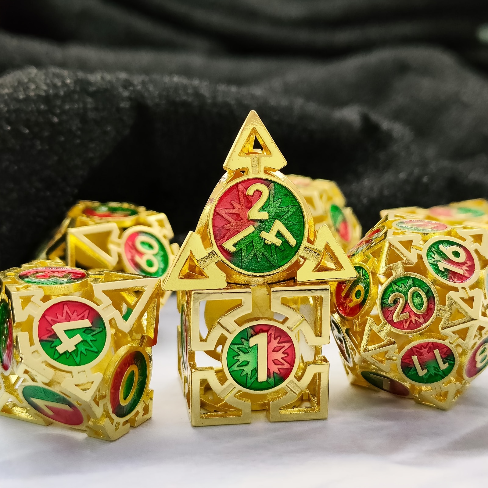 7pcs Set Dadi Gioco Ruolo Poliedrici In Metallo Cavo Gioco - Temu Italy