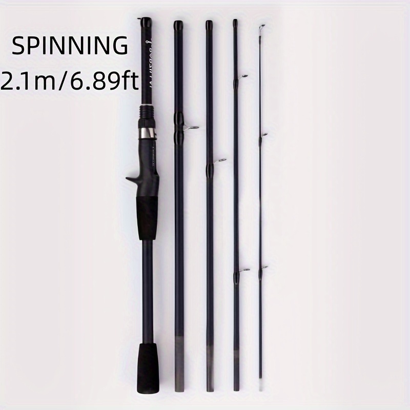 Portable Spinning Fishing Rod with 2 Tips - 210CM/82.7inches, 20-30LB  Capacity, Ideal for Travel and Outdoor Adventures