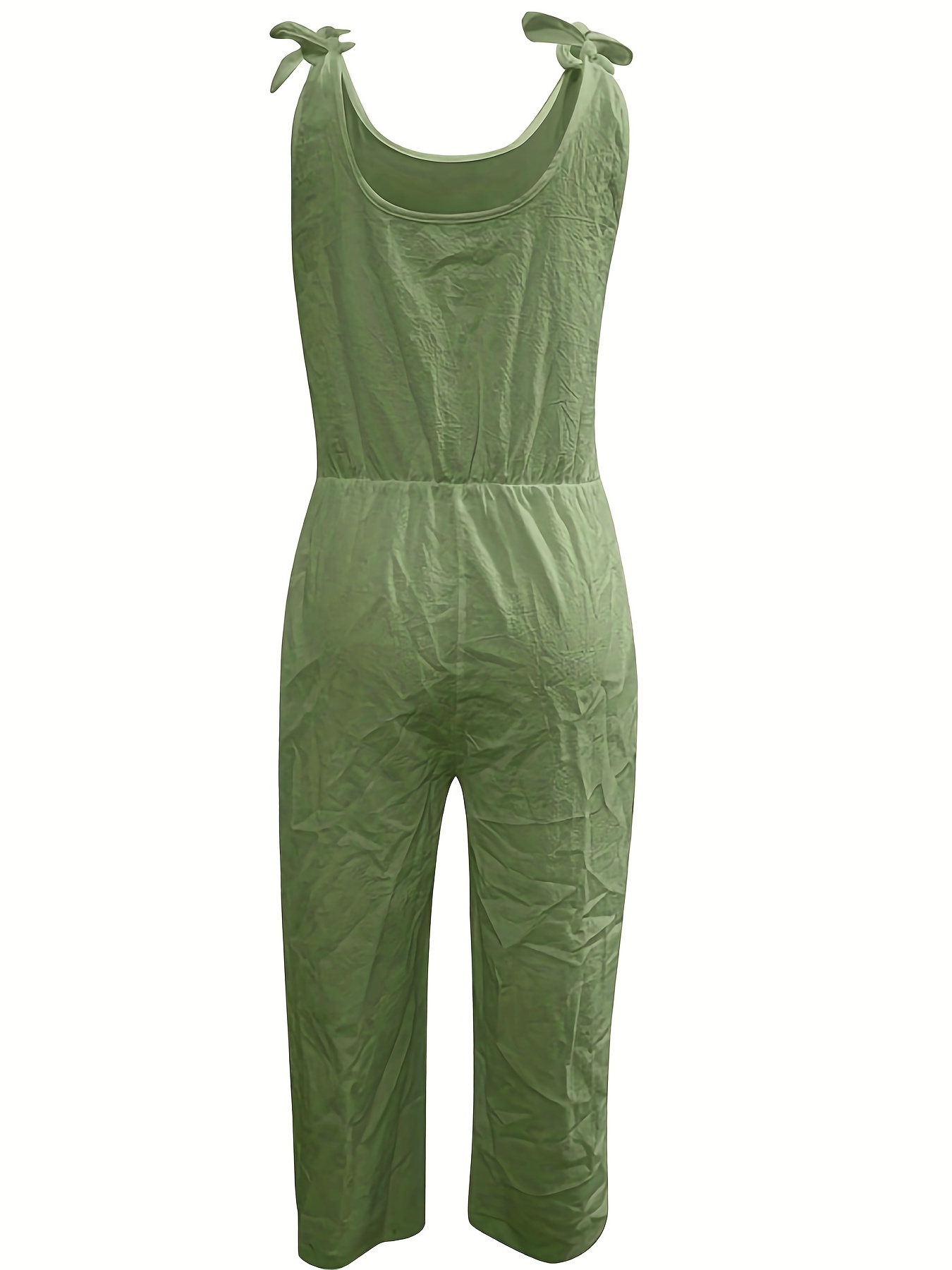 Solid Scoop Neck Jumpsuit Sleeveless Wide Leg