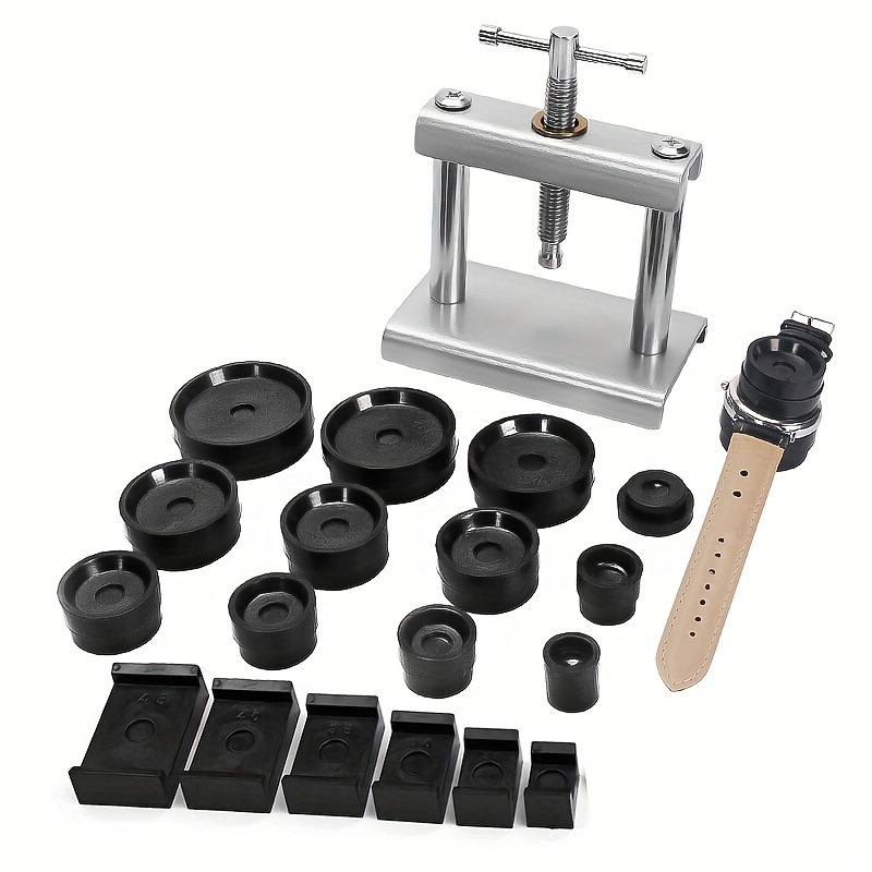 

Professional Watch Press Set, Watch Back Case Closing Tool & Fitting Dies Watch Repairing Tool, Die Kit For Watchmaker, Ideal Choice For Gifts
