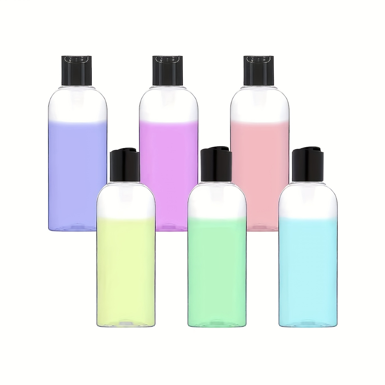 Clear Plastic Empty Squeeze Bottles 5 Pack 3.4oz/100ml with Flip Cap TSA Travel Bottle for Shampoo, Conditioner & Lotion