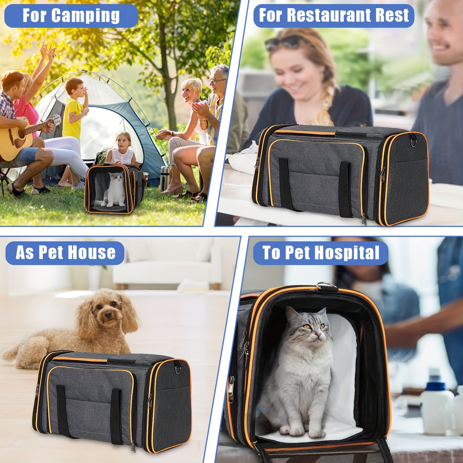 Cat Carrier Dog Carrier Pet Carrier Airline Approved Soft - Temu