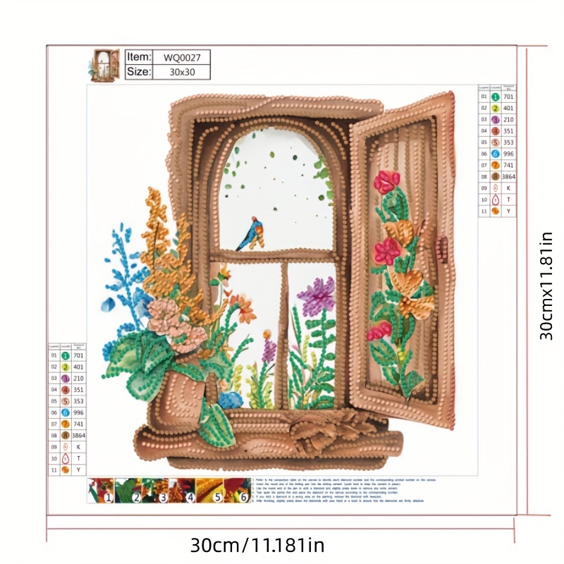 5D Diamond Painting Window of Flowers Kit