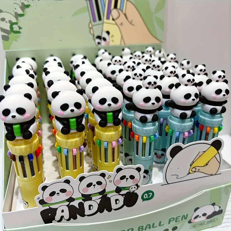 6pcs Panda Flower Straight Liquid Gel Pen Cute Cartoon Panda - Temu Chile