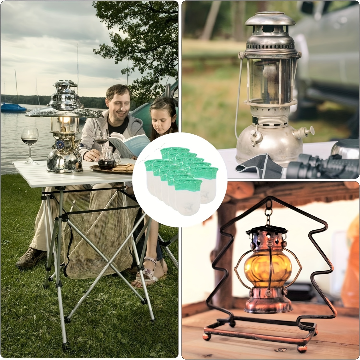 Propane Camping Lantern. Green propane camping lantern lit outdoors at dusk  , #ad, #Green, #propane, #Lant…