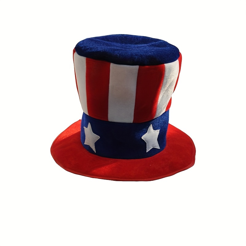 1pc   hat top hat american flag costume patriotic accessories forth of july supplies independence day decor theme party supplies details 5
