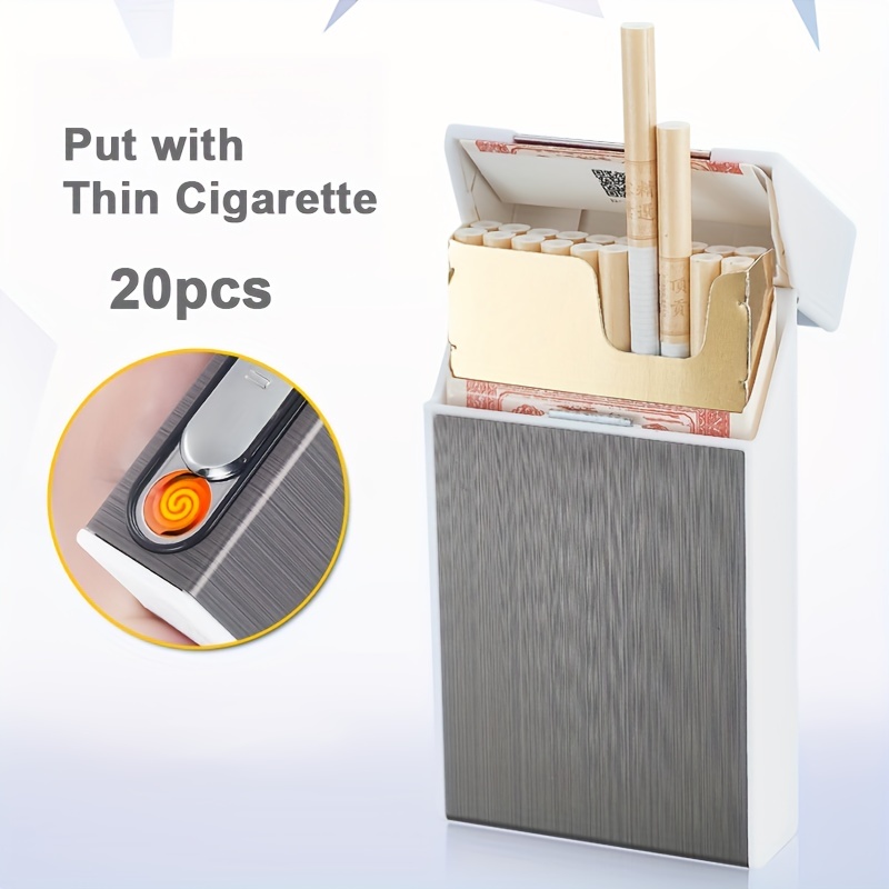 Rechargeable Metal Cigarette Case With Safety Lighter - Perfect For Men And  Women - Temu