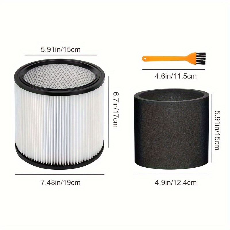 TEMU Vacuum Cleaner Filter Replacement Three-piece Set, Filter Mesh Accessories Compatible With Shop-vac 90350 90304 90333