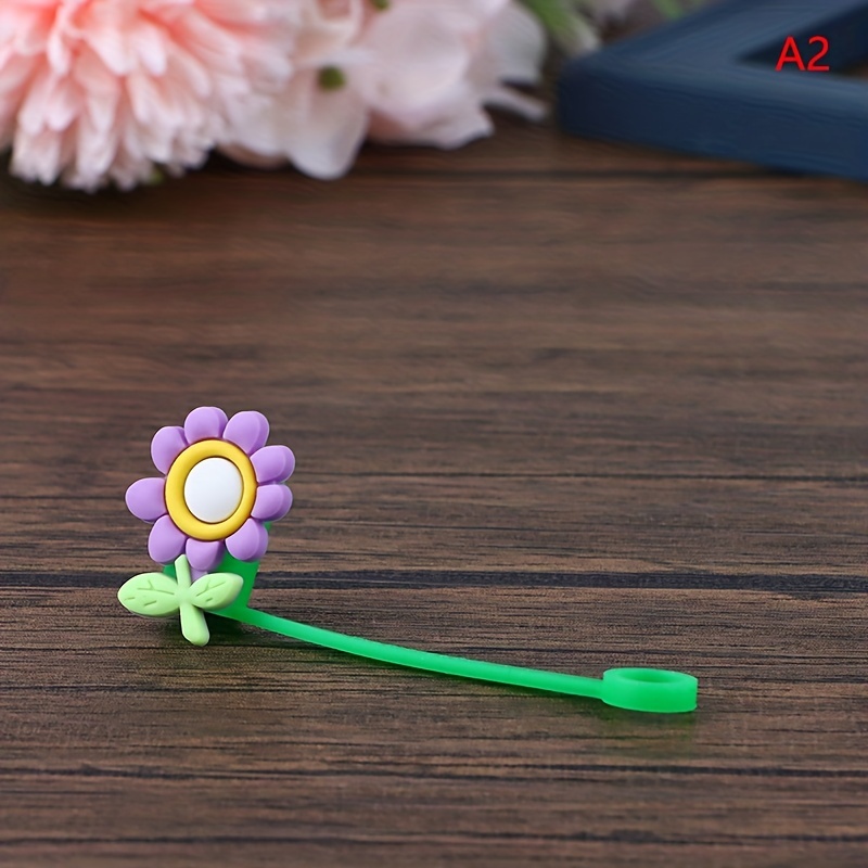 1PC Cute Straw Tips Airtight Reusable Drinking Dust Cap Silicone