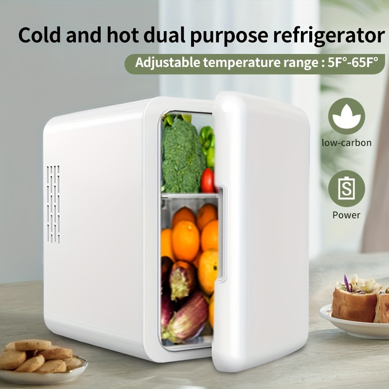 Mini Refrigerator, 4 Liter/6 Can Small Refrigerator-AC/DC Cooler & Warmer  For Bedroom Dorm Car Office Desk-Portable Compact Tiny Skincare Fridge For S