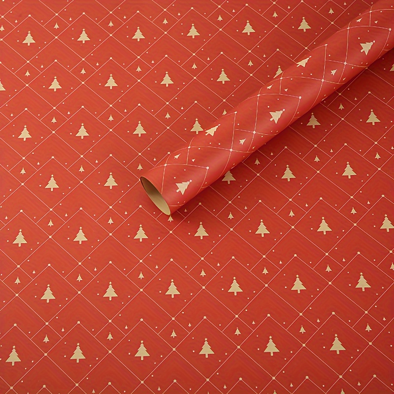 2736-001 Christmas Wishes - Wrapping Paper - Holiday Red Fabric