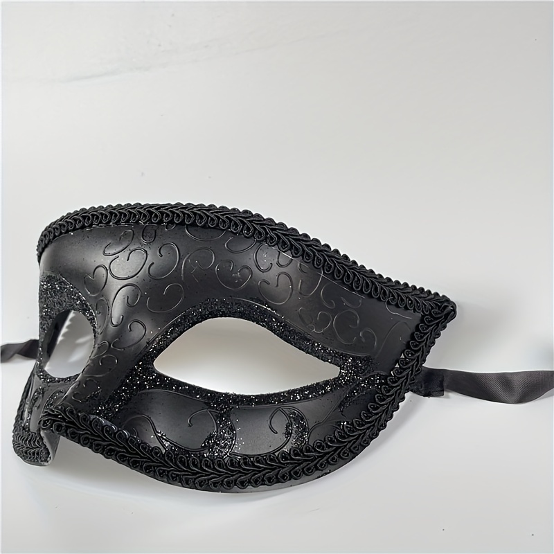Black Masquerade Mask Men Women Solid Color Plain Black Mask Prom