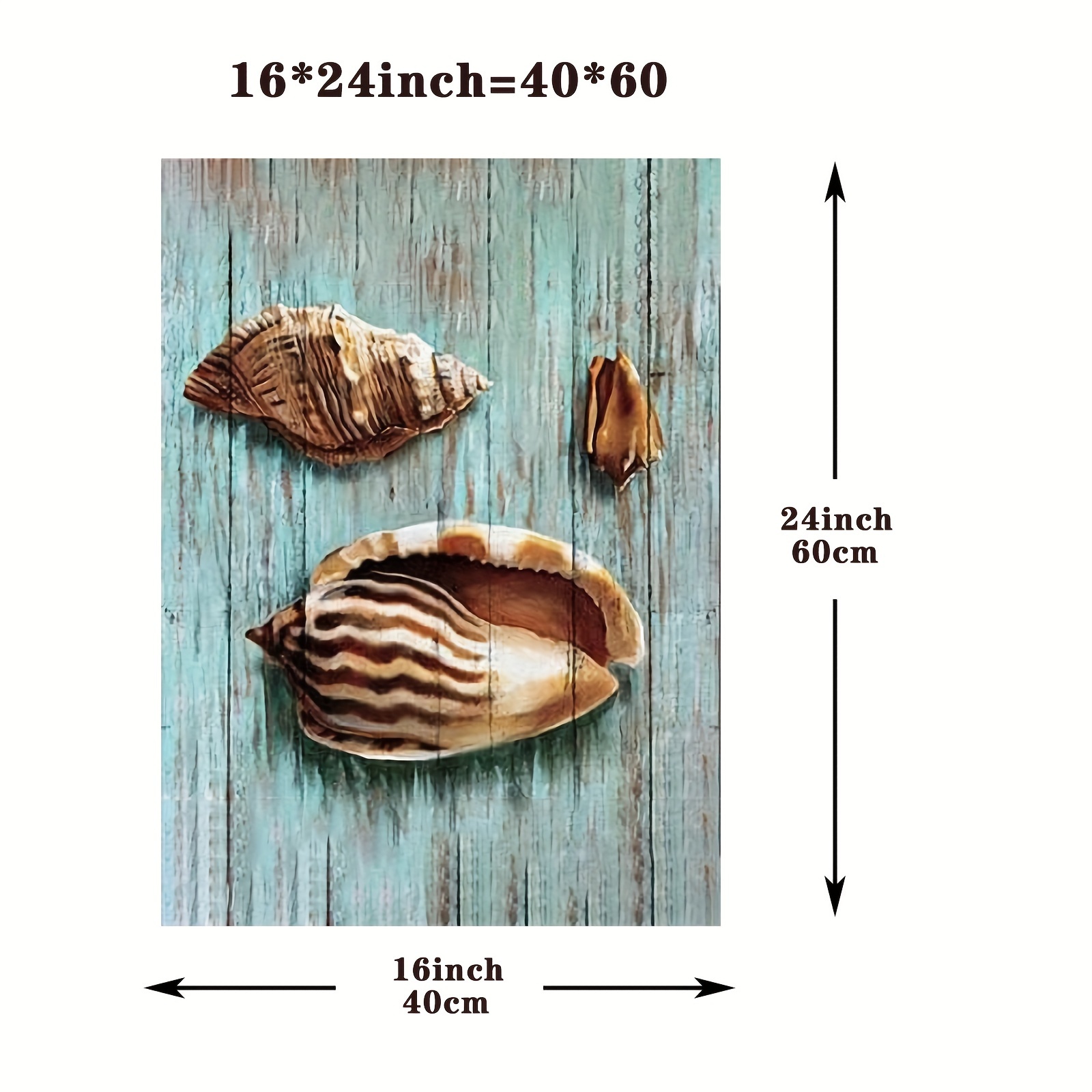 1pc Framed Coastal Canvas Print Poster Beach Seashell Canvas Wall