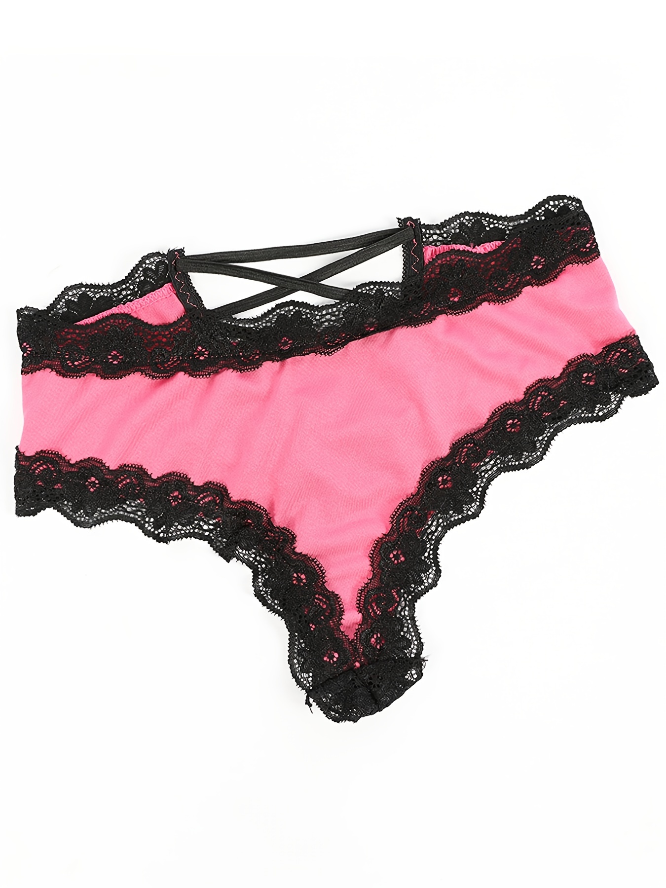 Calcinha Victorias Secret Pink Lace Trim Cheeky Panty