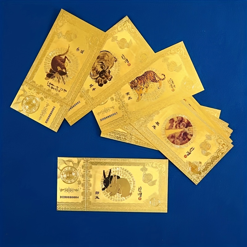 Billets de banque en feuille d'or colorée, enveloppe en feuille d'or, 500  euros - AliExpress