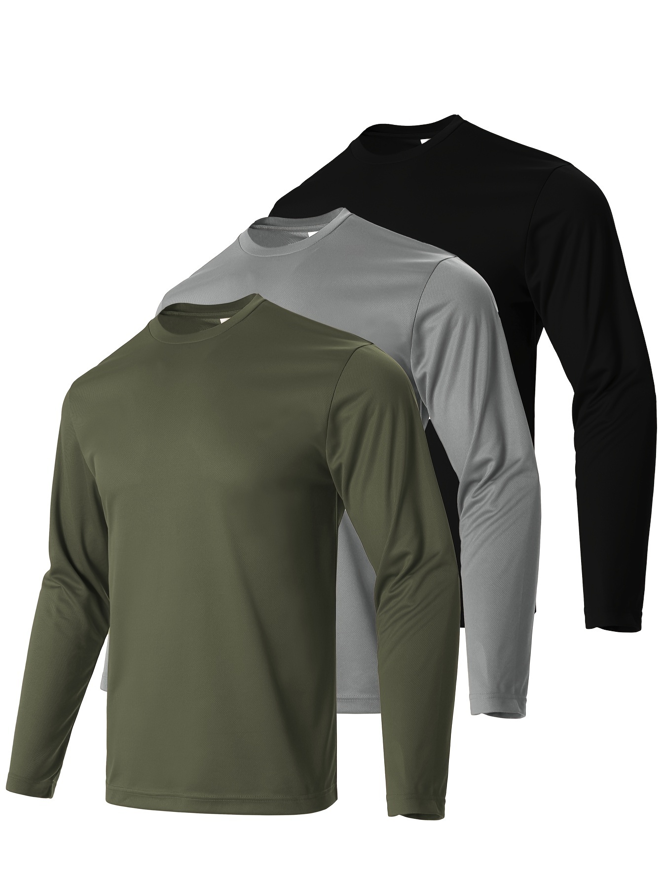 Men's Long Sleeve Workout Shirt Active Stretch - Temu