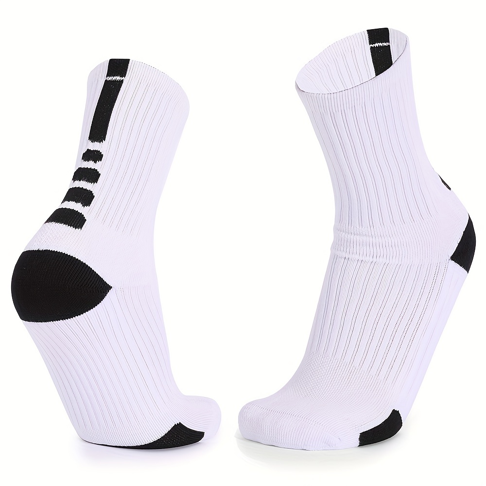 1 Pair Thick Basketball Socks With Assorted Colors Cushioned Crew Socks For Sports